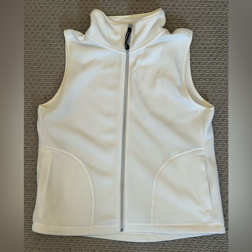 Calvin Klein Kids Cream Hooded Fleece Vest